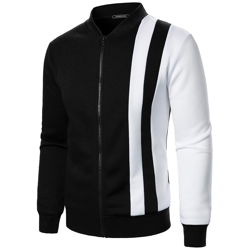 Mens Jacket Baseball Bomber Jackets Casual Full Zip Coat